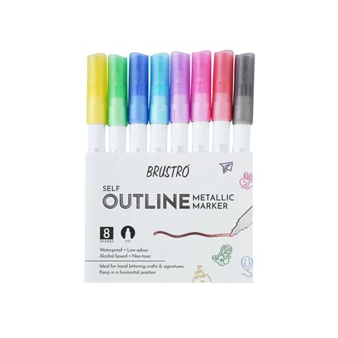 Brustro Self Outline Metallic Marker - SCOOBOO - BRUSTRO