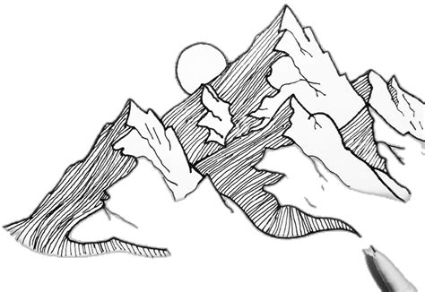 Pin by Nanda Sotomayor on Dibujar | Mountain drawing, Mountain drawing ...