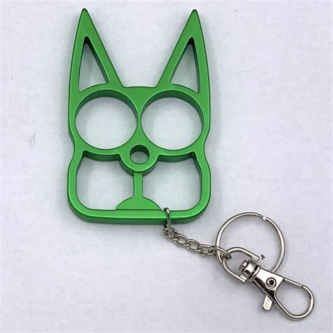 self defense metal kitty cat keychain