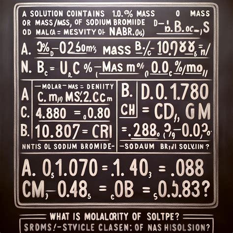 A Solution Contains 10.0% (By Mass) Or (Mass/Mass) NaBr (Sodium Bromide ...