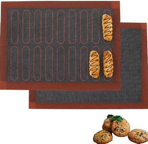 Amazon.com: Falichchch Perforated Silicone Baking Mats, 2pcs Reversible ...
