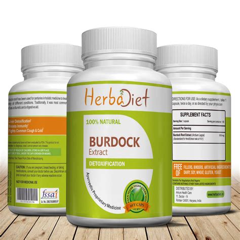 Burdock Root Extract 10:1 Veg Capsules Detoxify Blood Protect Liver ...