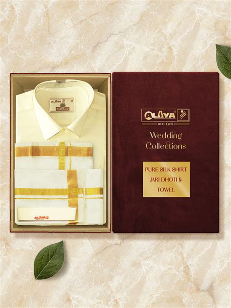 Buy Pure Silk White & Cream Wedding Dress For Men Online - Alaya