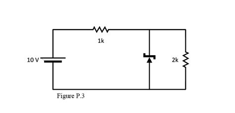 SOLVED: In Figure P.3, calculate the current flowing through the Zener diode assuming that its ...
