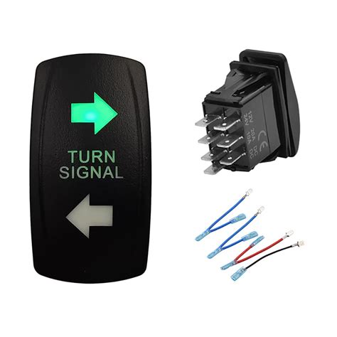 Buy BACAUTOPARTS Green Backlit Turn Signal Rocker Switch 7PIN ON-Off-ON ...