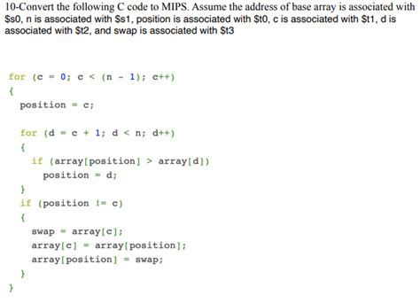 Image result for How to Convert C Code to MIPS Code with Array