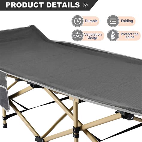 Buy MOPHOTO Adults & Kids Folding Cot Camping Cot, Gray Portable ...