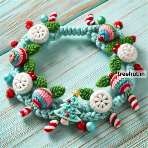 Christmas Crochet Bracelet Ideas with Leftover Yarn