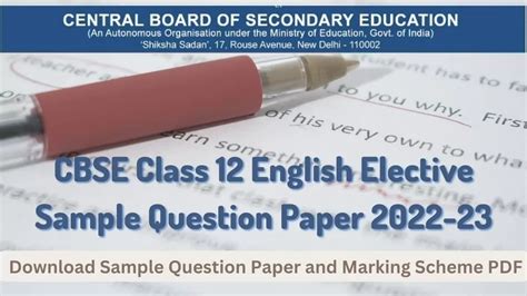 Image result for Class 12th English CBSE Sample Paper 2022