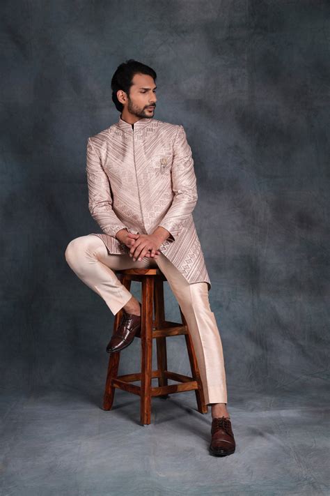 Buy Premium Men's Indo Western Online | Rose Gold – Zoop Men