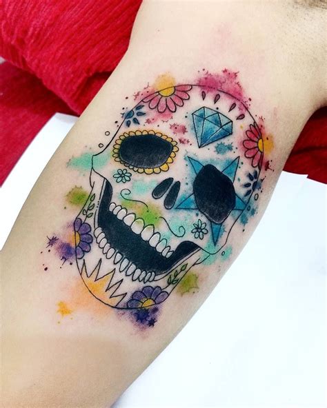 Sugar skull by Léo Dionizio Tattoo | Sugar skull tattoos, Girly skull ...