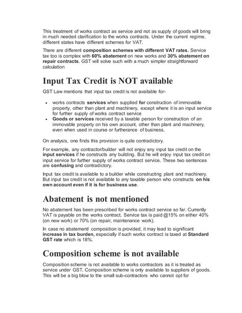 Works contract under GST | DOCX