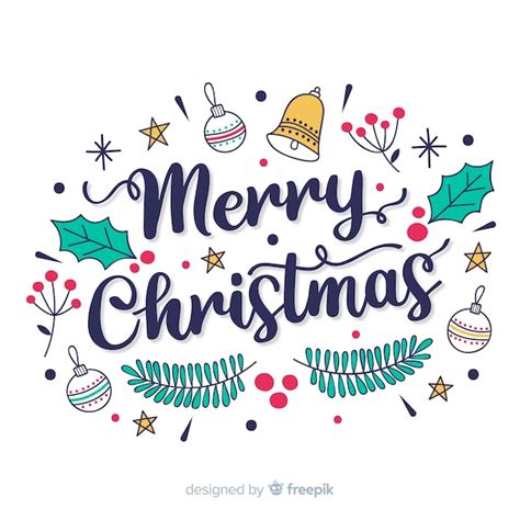 Merry christmas lettering | Free Vector