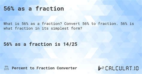 56% as a fraction - Calculatio