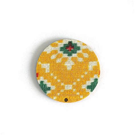 1.5 Inch Yellow Color Patola Print Fabric Plates Festival & Wedding De ...