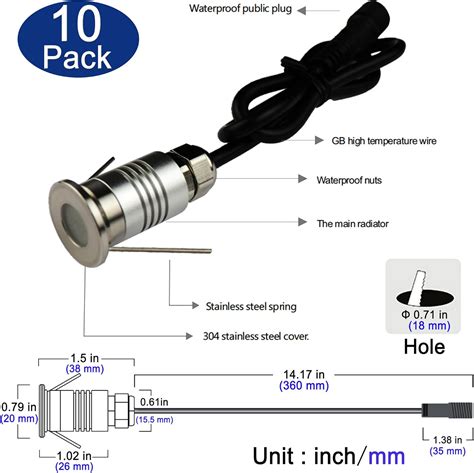 Buy CNBRIGHTER LED Mini In-Ground Well Light-Finger Size,1W 12V DC,120 ...
