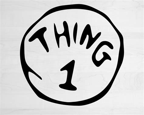 Thing One Printable Logo Thing 1 Thing 2 Bookmark Dr. Seuss Craft