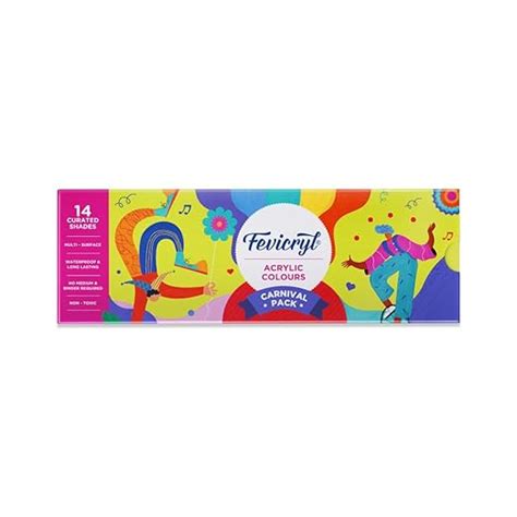Fevicryl Carnival Acrylic Paint Kit – 14 Shades 10 ml – OXFORD stationers
