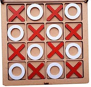 WoodWork Wooden Puzzle Game Tic Tac Toe, Knots and Crosses (4x4 Board ...