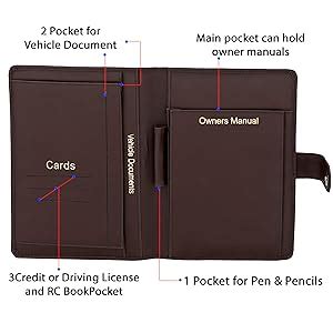 Storite Car Document Holder, Owner Manual Case Pouch, Vehicle Document ...