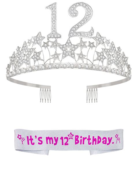 Buy 12th Birthday Sash and Tiara for Girls - Fabulous Glitter Sash ...