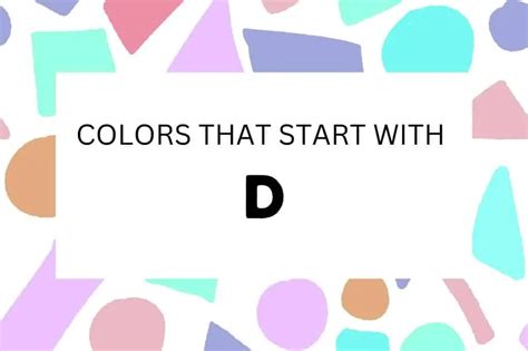 Colour Beginning With D at sasmarkblog Blog