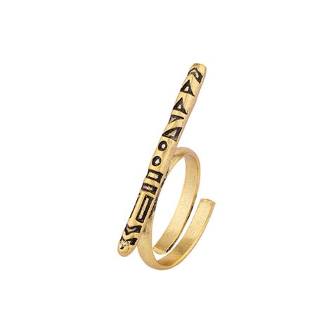 Aztec Bar Brass Statement Ring – VOYLLA