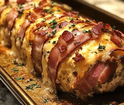Bacon-Wrapped Chicken Cordon Bleu Meatloaf - Easy Recipes Life