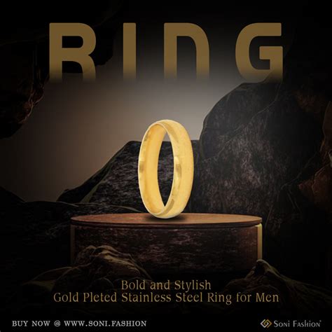 Golden Color Stainless Steel Ring For Men - Style B618 – Soni Fashion