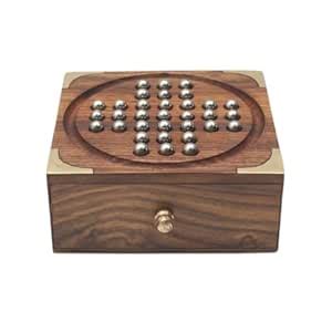 Buy Tarang Arts Wooden Solitaire Game with Box | Handcrafted Classic ...