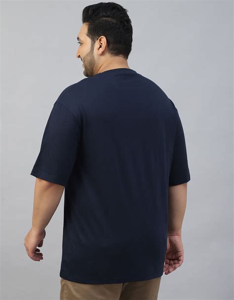 Navy Solid Plus Size Oversized T-shirt – Veirdo