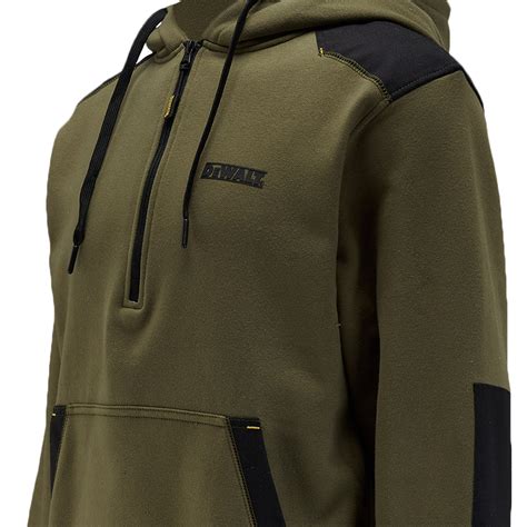DEWALT Tough Hoodie Cordura Reinforced Quarter Zip Hooded Sweatshirt ...