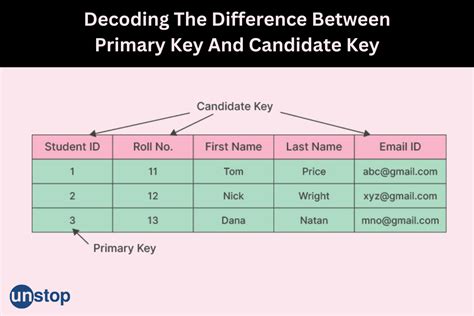 Image result for Primary Candidate Key