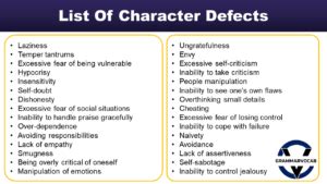 Image result for Define Character Defects