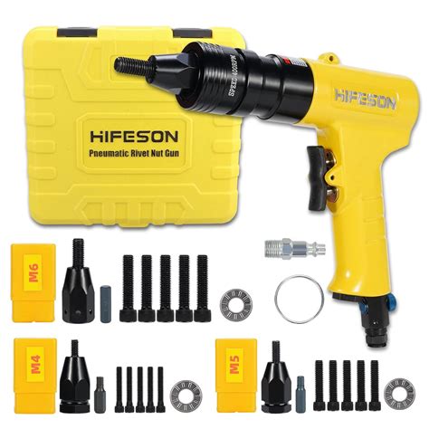 HIFESON Pneumatic Rivet Nut Gun (M4 & M5 & M6) Air Rivet Nut Pull ...