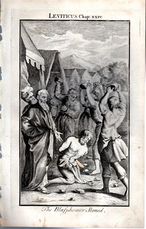 "Leviticus Chap. XXIV: The Blasphemer Stoned":.full Page Engraving from ...