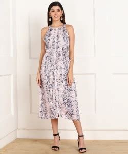 Tokyo Talkies Women A-line Pink Midi/Calf Length Dress - Buy Tokyo ...