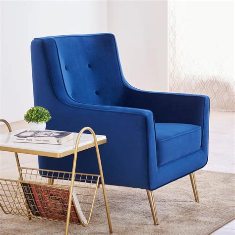 Buy Velvetica Fabric Lounge Chair - Blue from Home Centre at just INR ...