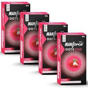 Buy Manforce Litchi Flavoured Extra Dotted Condoms for Men | 40 pcs ...