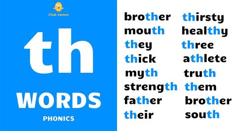 English Phonics - 'th' Words with Example Sentences - YouTube