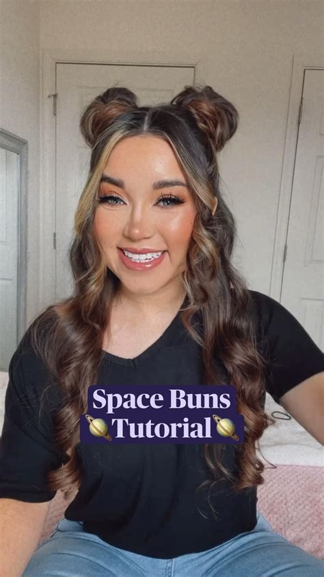 Space Buns Half Up Half Down Tutorial - hair tutorial for long or short ...