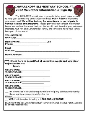 We need your help!... - Schwarzkopf Elementary School PTA Doc Template ...