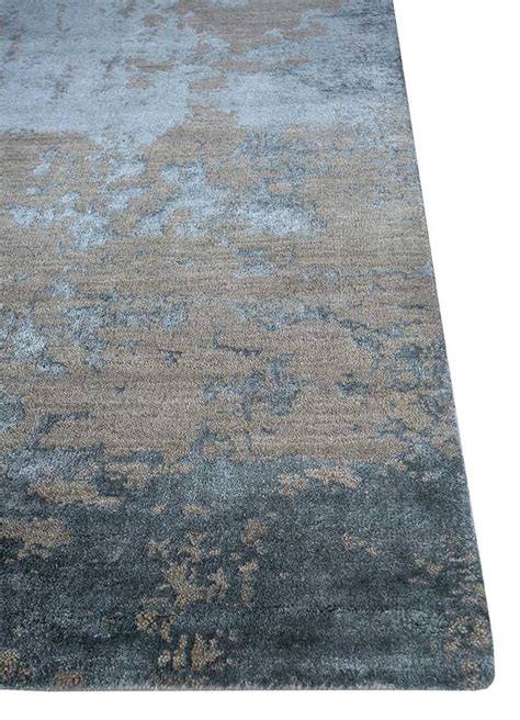 ESK-431 chaos theory by kavi beige and brown Hand Knotted wool and ...
