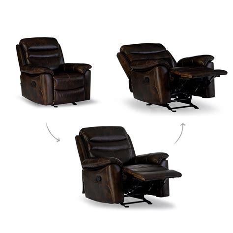 Buy Patterson Brown 1 Seater Nappa Leather Recliner Online Durian