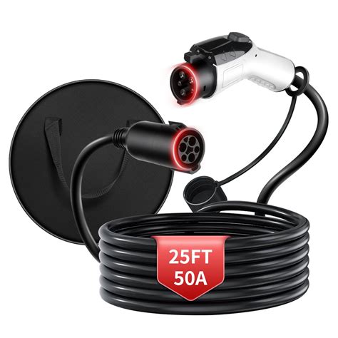 WenStorm 50A 25FT J1772 EV Extension Cable, Level 2 EV Charger ...