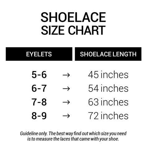 Boot Laces Size Chart at David Frakes blog