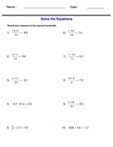 Image result for Solving Equations Containing Decimals