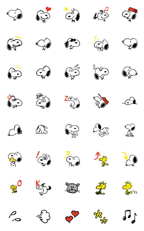 Emojis Snoopy de época - LINE Emoji | LINE STORE | Tatuaje de snoopy ...