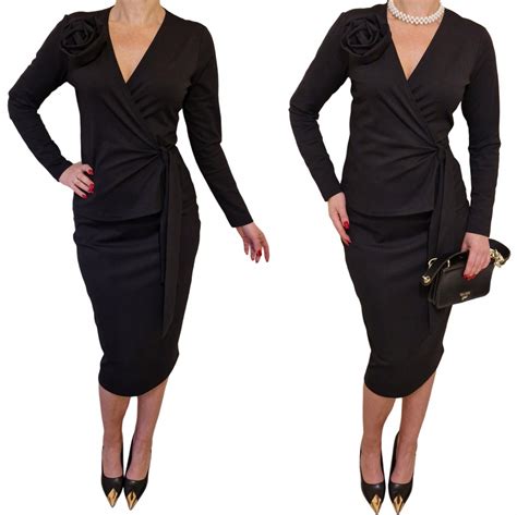 ELEGANCKI BIZNESOWY KOMPLET GARSONKA BLUZKA ZE SPÓDNICĄ MIDI r50 (36-56 ...