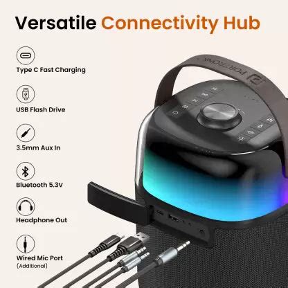 Buy Portronics Dash 4 50W Bluetooth Speaker with Wireless Karaoke Mic ...